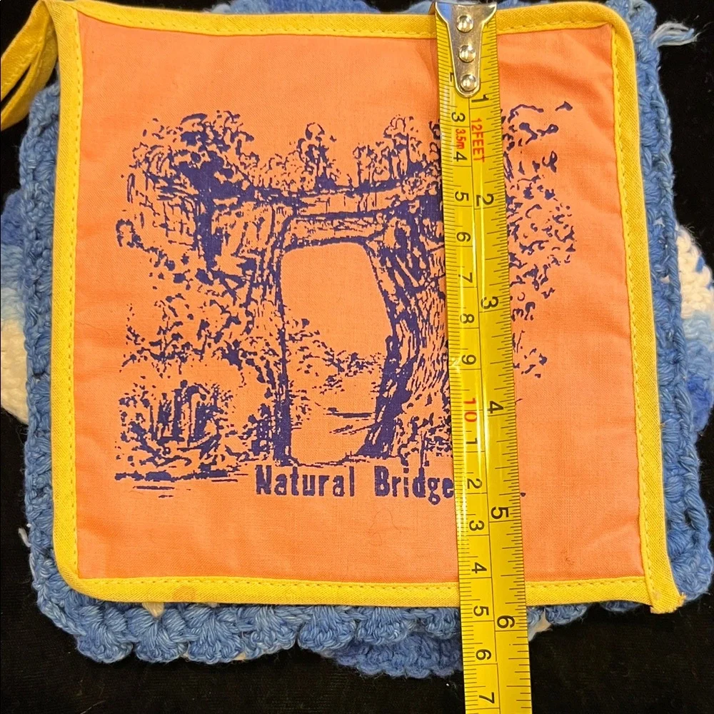 VTG Crochet Granny Square, Celtic Knot and Virginia Souvenir Potholders